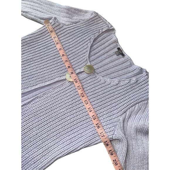 J.Jill 100% Cotton Lilac Knit 2 Button Front Mini Bell Sleeve sweater - Picture 10 of 11